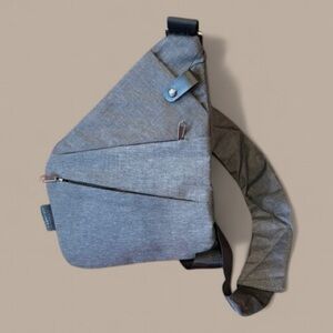 Wander Plus Gray Sling Bag with Zipper crossbody secure bag purse travel